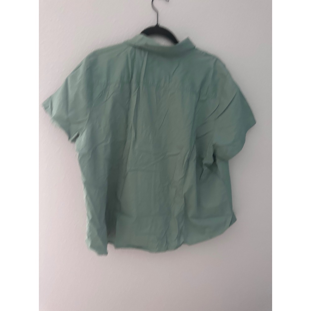 Riders by Lee Instantly Slims You Sage Green Button Down Shirt 2X Short Sleeve - Picture 5 of 8